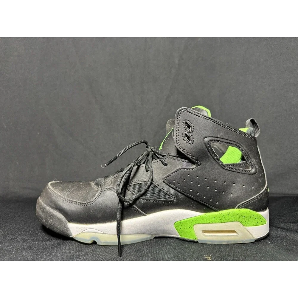 Size 11.5 - Jordan Flight Club 91 Black Green Strike DC7329-003 Pre-Owned Retro